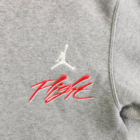 Jordan Hoodie Mens M Gray Flight Air Essentials Fleece Pullover Jumpman - Picture 3 of 14